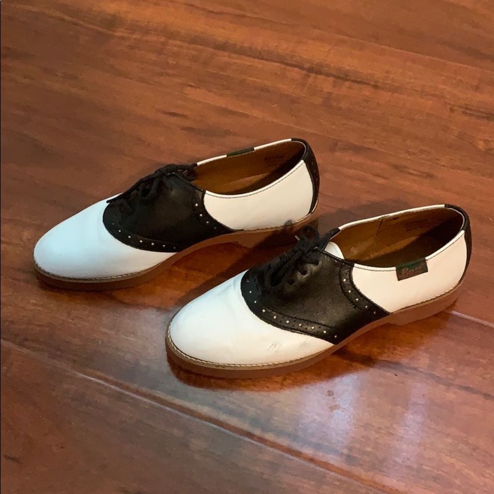 1950s Style by Bass White and Black Saddle Shoes